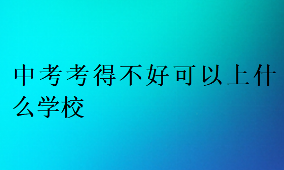 中考考得不好可以上什么學校